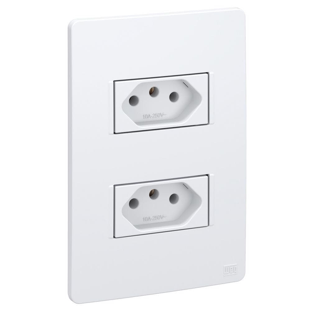 CONJUNTO TOMADA DUPLA 2P+T 20A/10A 250V ESATTA WEG BRANCO