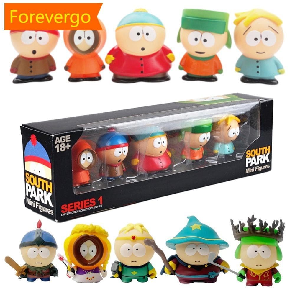 forevergo 5 Pçs/Set South Park Anime Figuras Banda Americana Figura De Ação Estátuas Coletar Ornamentos Modelo Boneca De