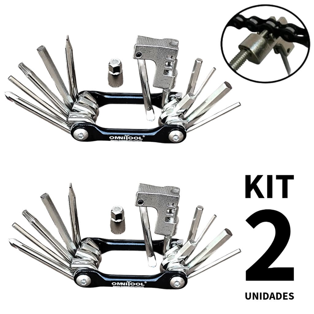 2x Canivete Kit 12 Funções Bike Chave Corrente Bicicleta Mtb Reparo ferramenta manutencao Allen