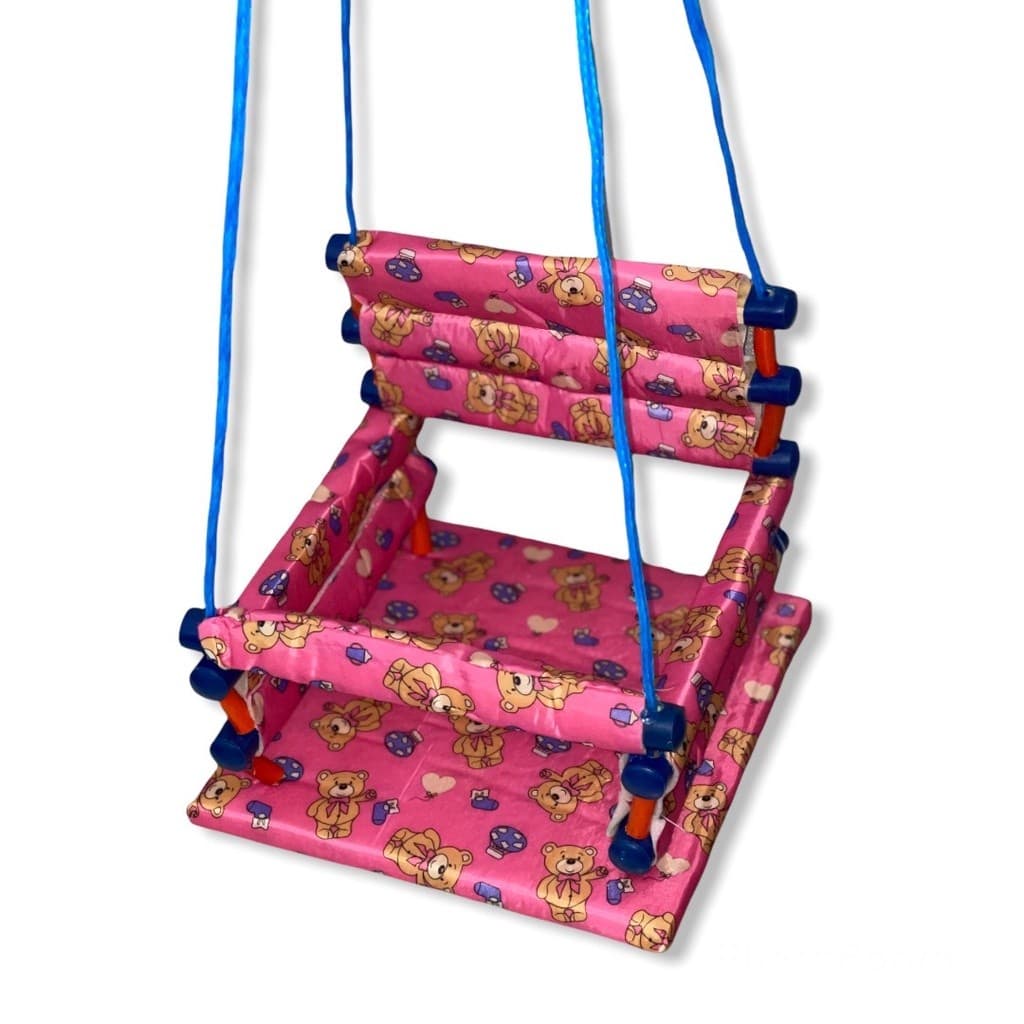 Balanço de Madeira com Tecido Colorido – Infantil até 30kg
