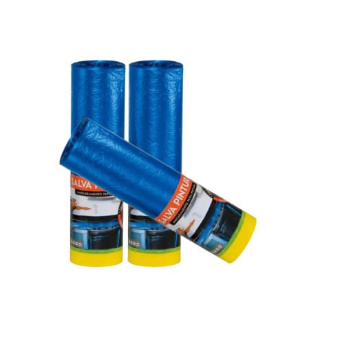 kit salva pintura 3 rolos proteção acabamento pintura c/fita 20m x 1,40m