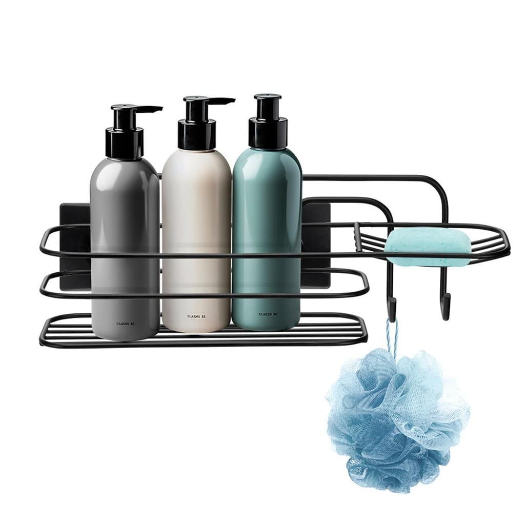 Porta Shampoo Com Saboneteira Dupla Face 3M Black 3434 - Arthi