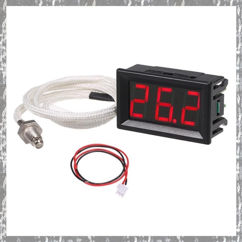 [T N Q R] Termômetro De Termopar Industrial De Alta Temperatura Tipo K M6 DC12V-30-800 ° C Medidor Digital De Reutilizável Fácil De Usar Vermelho