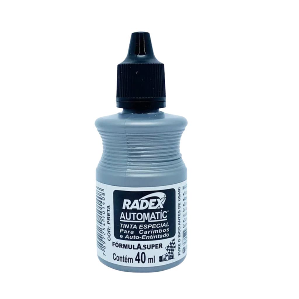 Tinta Preta Para Carimbo Automático Radex 1 Unidade Refil 40ml