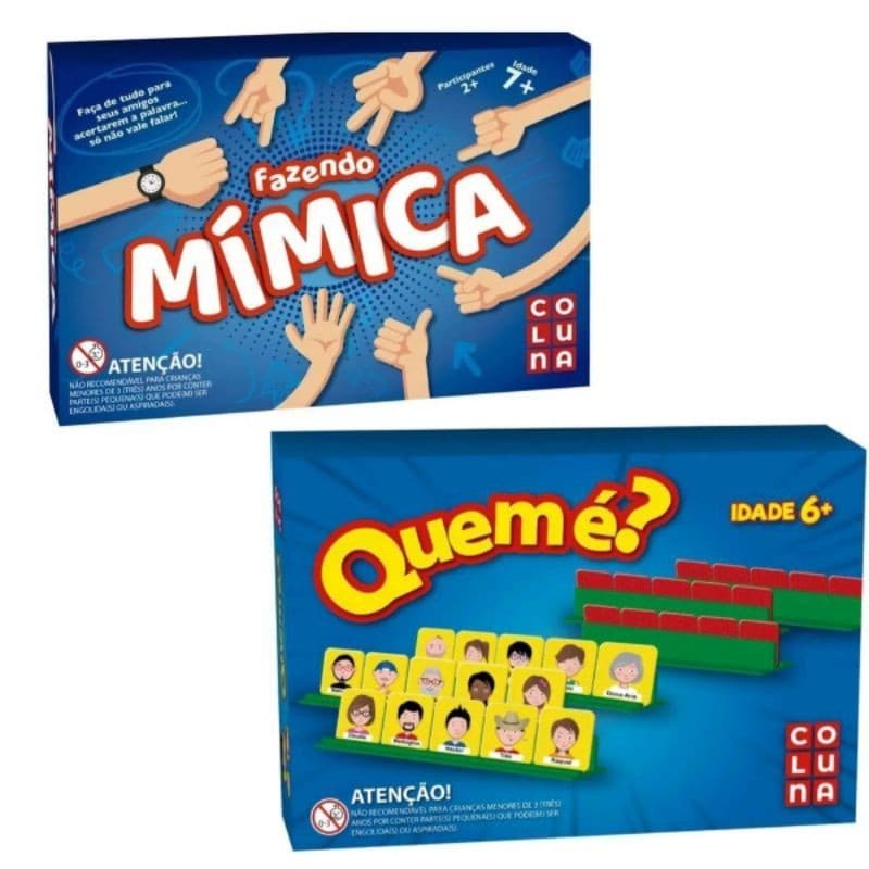 Kit 2 Jogos Fazendo Mimica + Quem E - Estilo Cara A Cara