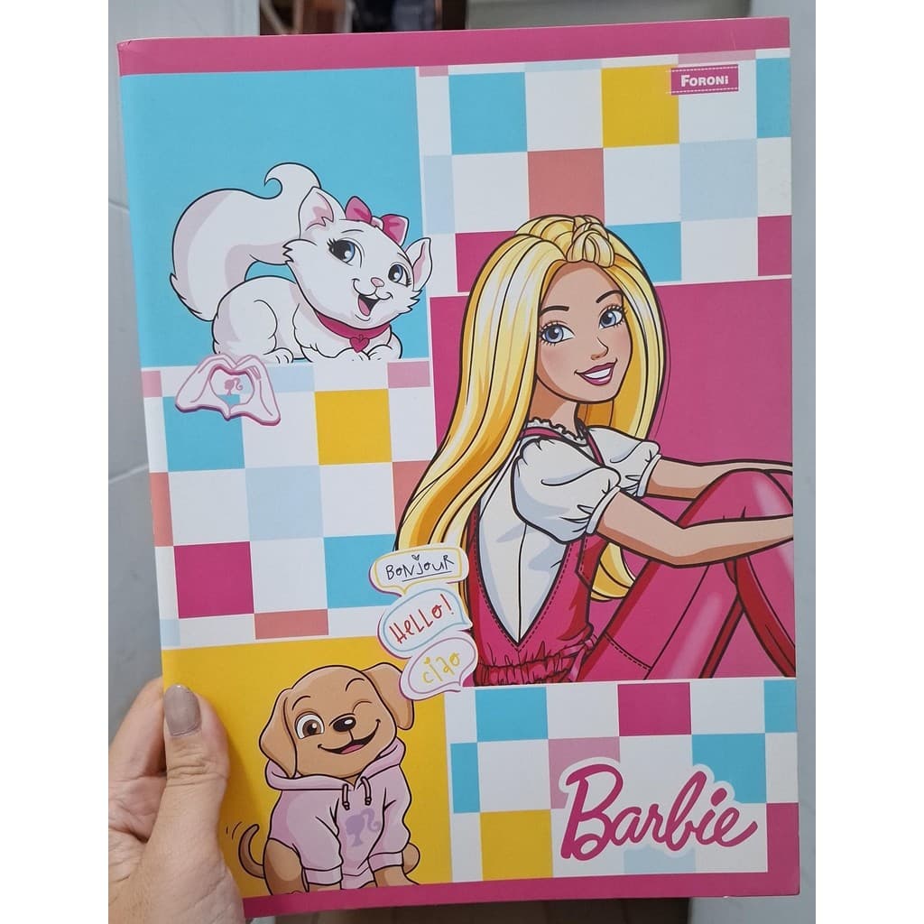 CADERNO BROCHURA GRANDE CAPA FLEXIVEL 60F BARBIE FORONI
