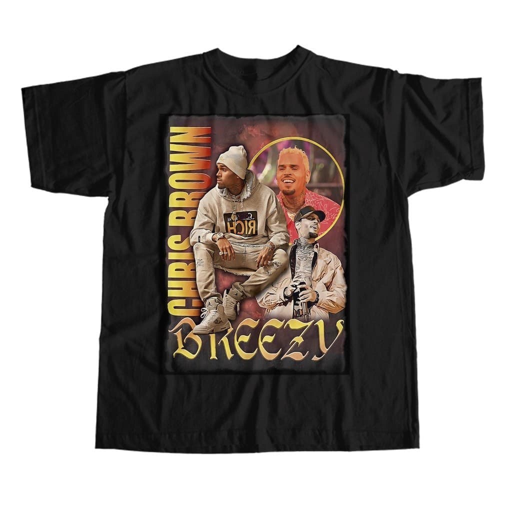 Camisa Chris Brown Breezy Camisa Hip Hop Tour 2022 Vintage 90s Rei De R & B Retro top ! font t-shirt