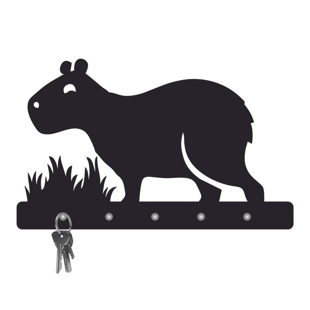 Porta Chaves de Parede Decorativo em MDF Capivara / 6mm