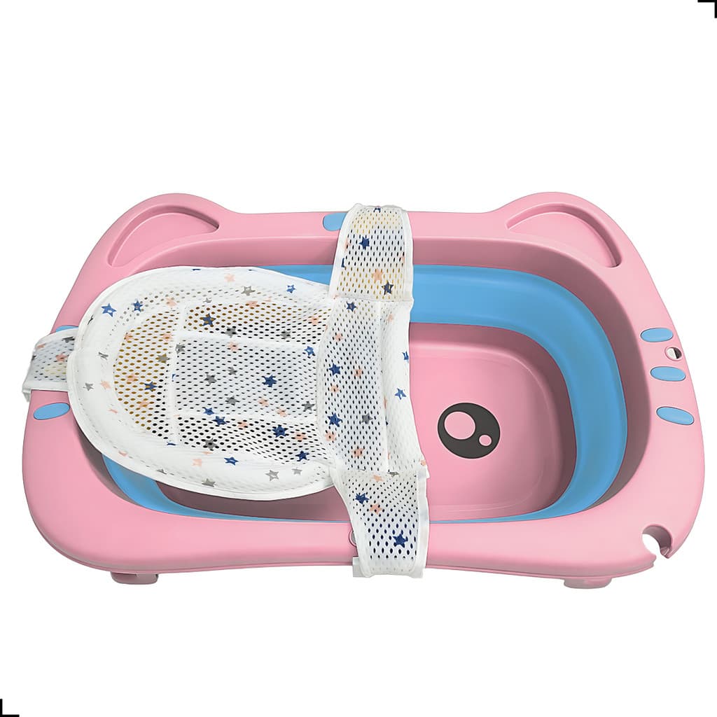 Banheira De Bebê Com Rede Apoio P/ Banho Retrátil Infantil