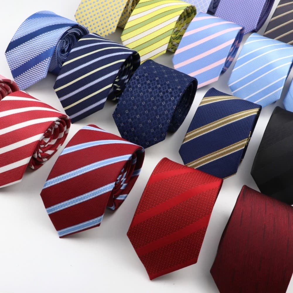 Gravatas Masculinas De 7 Cm Listradas Jacquard Negócios Gravata Acessórios De Uso Diário