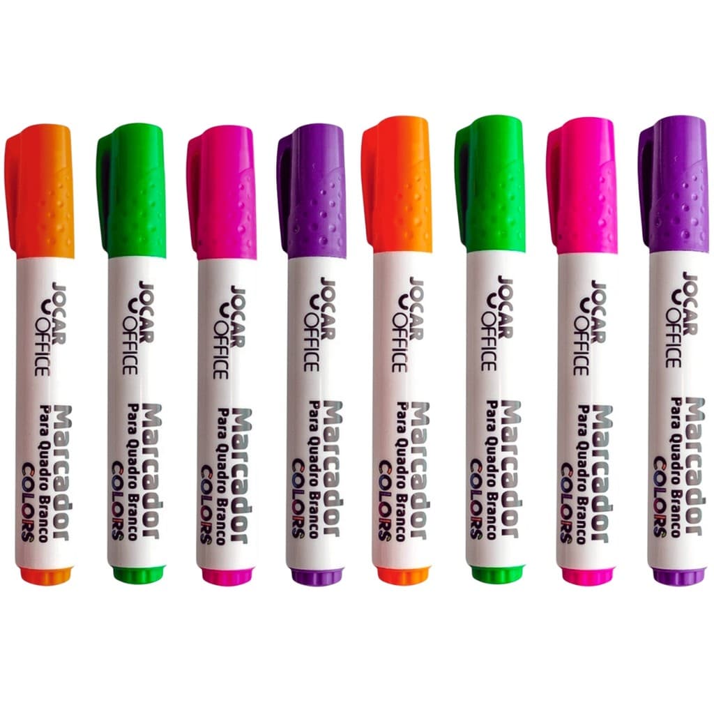 Kit Com 8 Marcadores Para Quadro Branco Colors Jocar Office