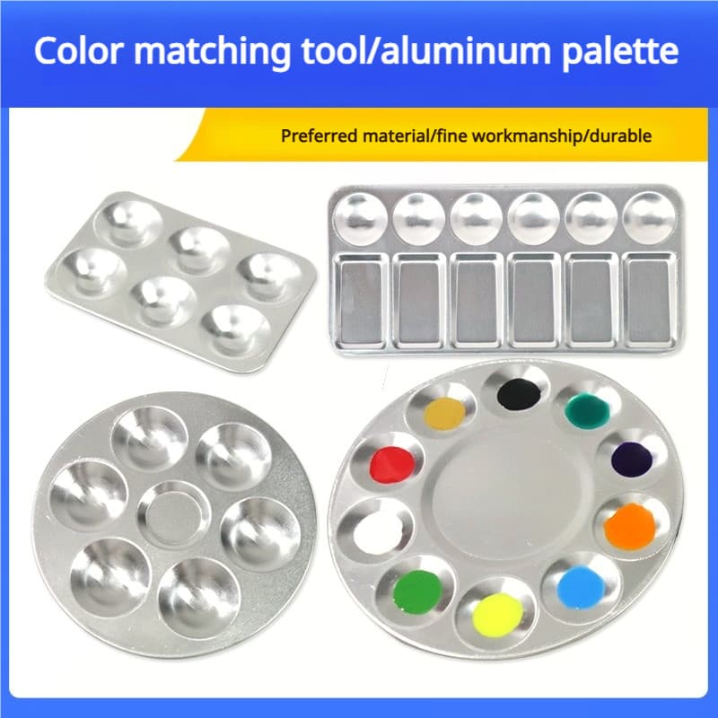 Paleta De Pintura De Modelo Gundam Bandeja De Mistura Multicolorida De Metal De Alumínio Para Tinta Acrílica Ideal Color
