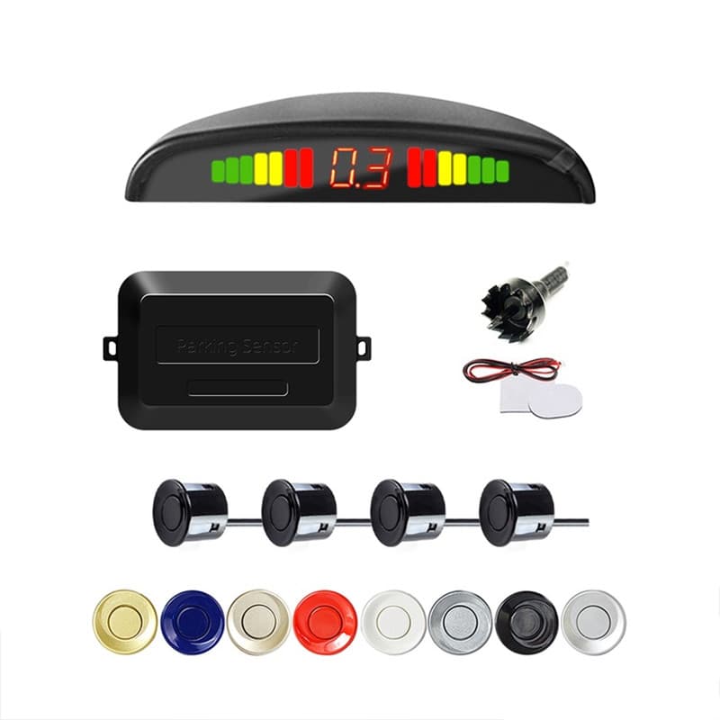 Kit De Sensores De Estacionamento LED Didsplay 4 22mm Radar Inverso Sistema Indicador De Alarme Sonoro Veicular 8 Cores