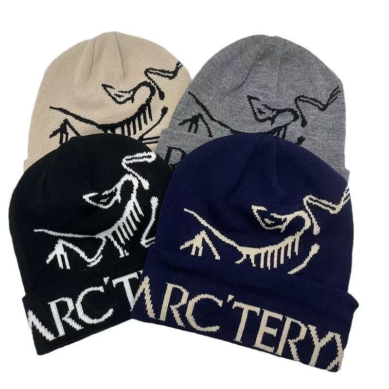 Moda Padrão Gorro Bonés Inverno Malha Chapéu Impresso Jacquard Gorros