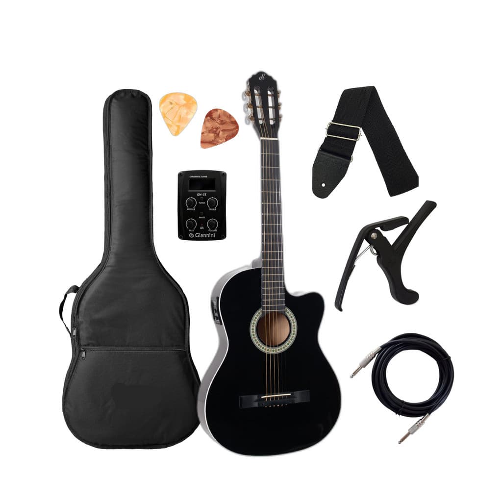 Violão Eletrico Giannini Start Aço SF-14 BK  com acessórios