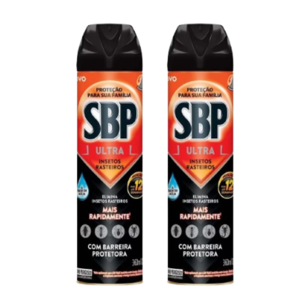 Kit 2 SBP Aerossol ULTRA Barreira Ativa Insetos Rasteiros (PRETO)