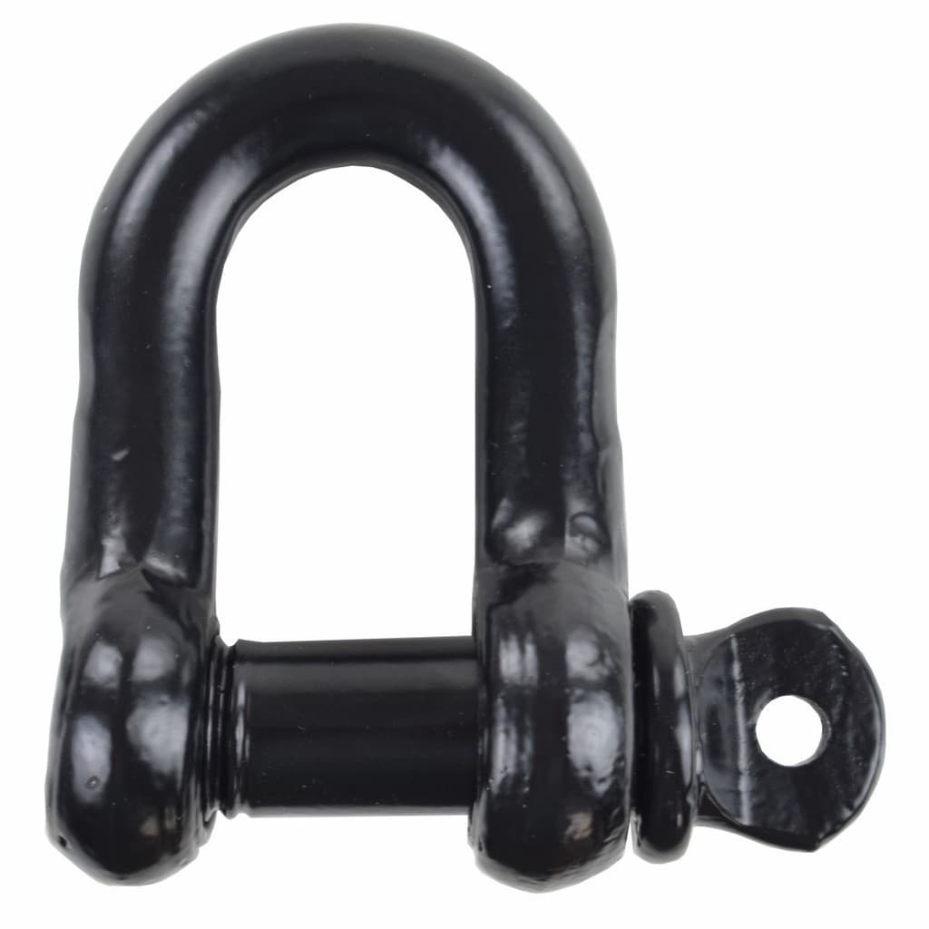 Manilha 5/8" Reta Pino Roscado Alloy Preta Para Cintas de Reboque Cabos de Aço