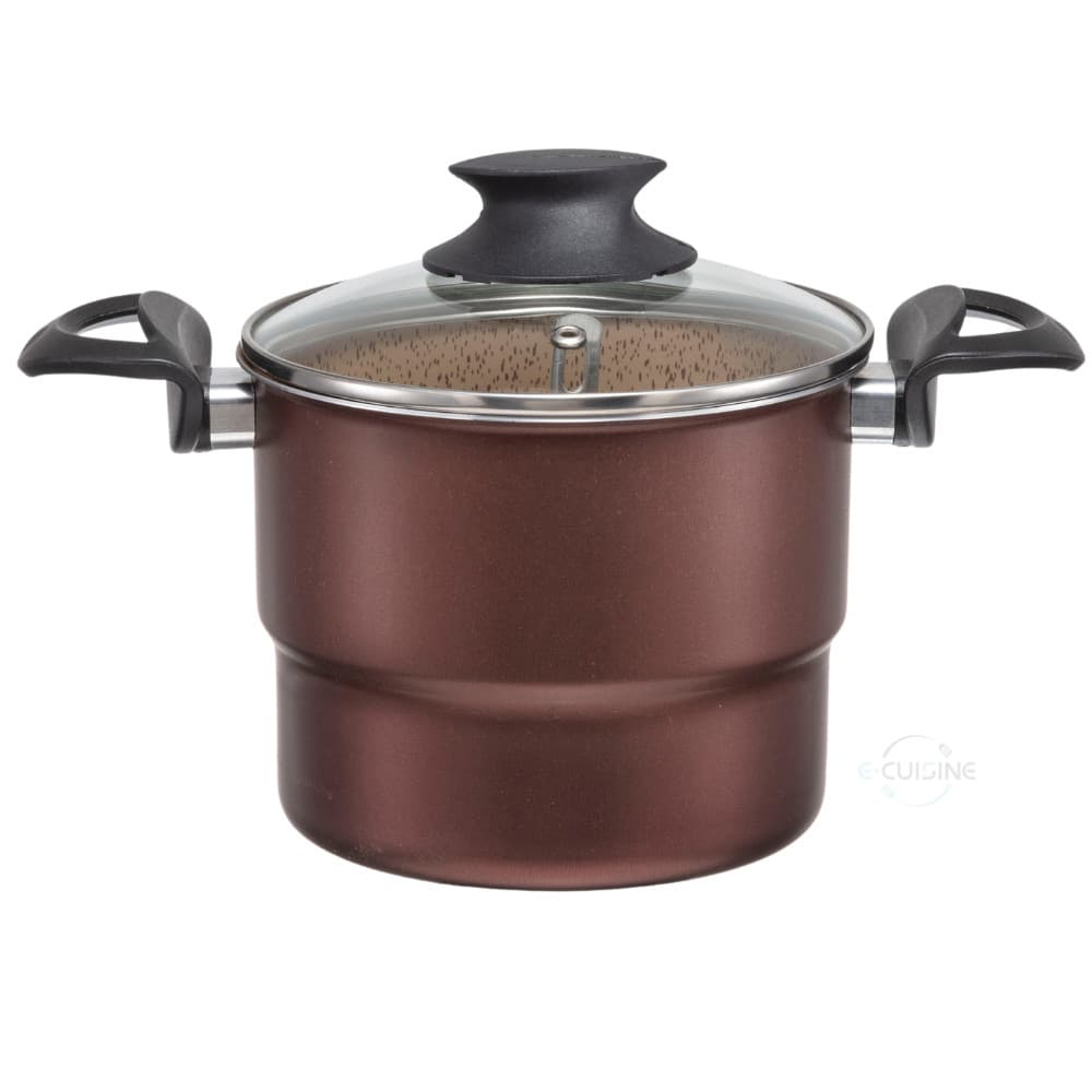 Cuscuzeira 16 -Antiaderente Teflon 6 Camadas Dolce Tampa de Vidro