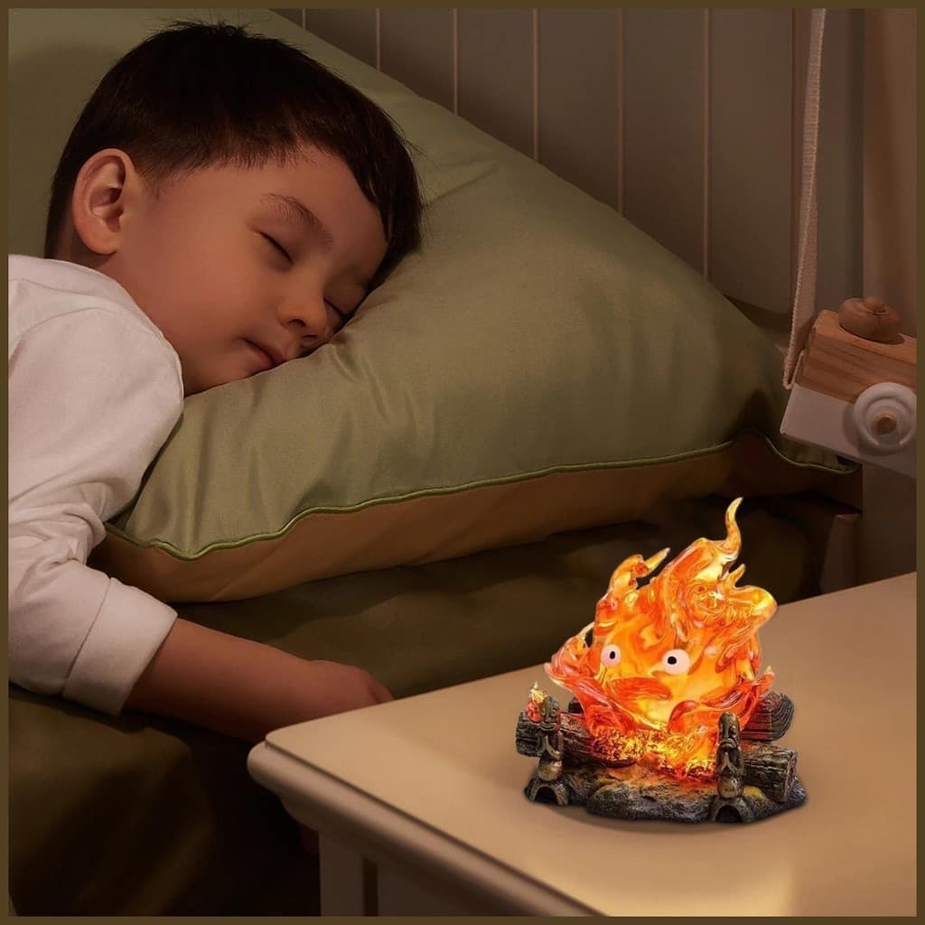 Anime Calcifer Objetos Lâmpada Howl's Moving Castle Cartoon Luz De Mesa De Desenho Animado Sala De Berçário Para sentanebr Em Casa