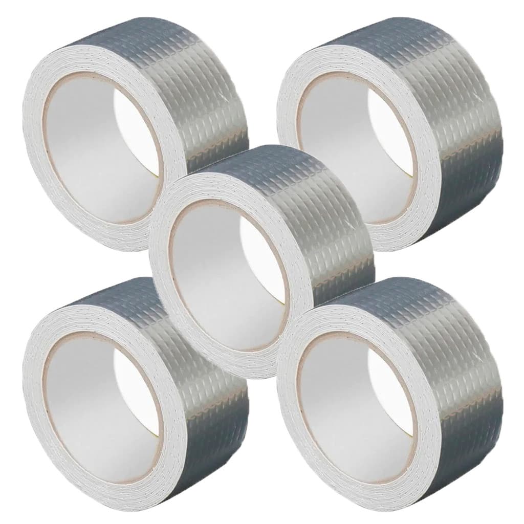 Kit 5x Fita Impermeavel Butilica Aluminio Silver Tape Vedação