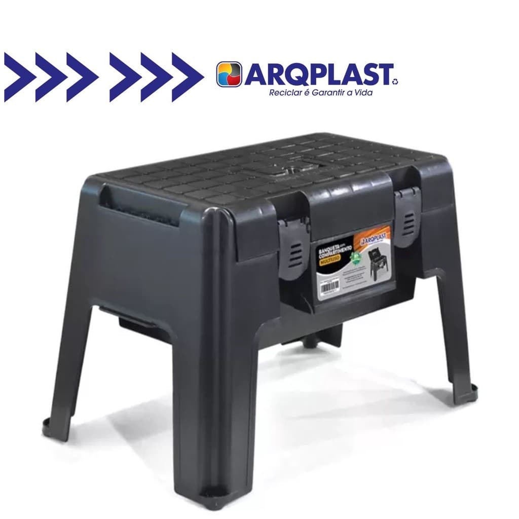 Banqueta Plástica Banquinho Manicure Pedicure Banco Resistente Camping Pesca Maleta Ferramentas
