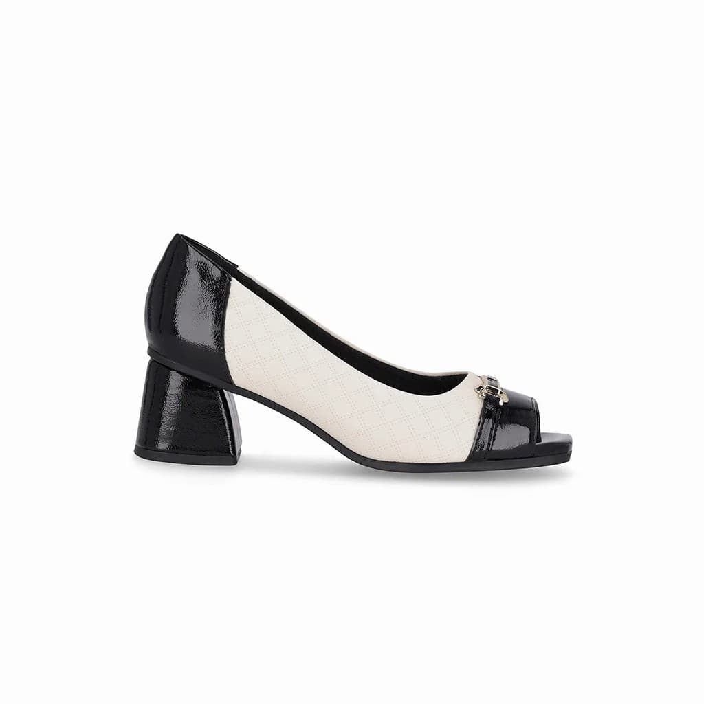 Scarpin Piccadilly Peep Toe Salto Bloco Maxitherapy 715029