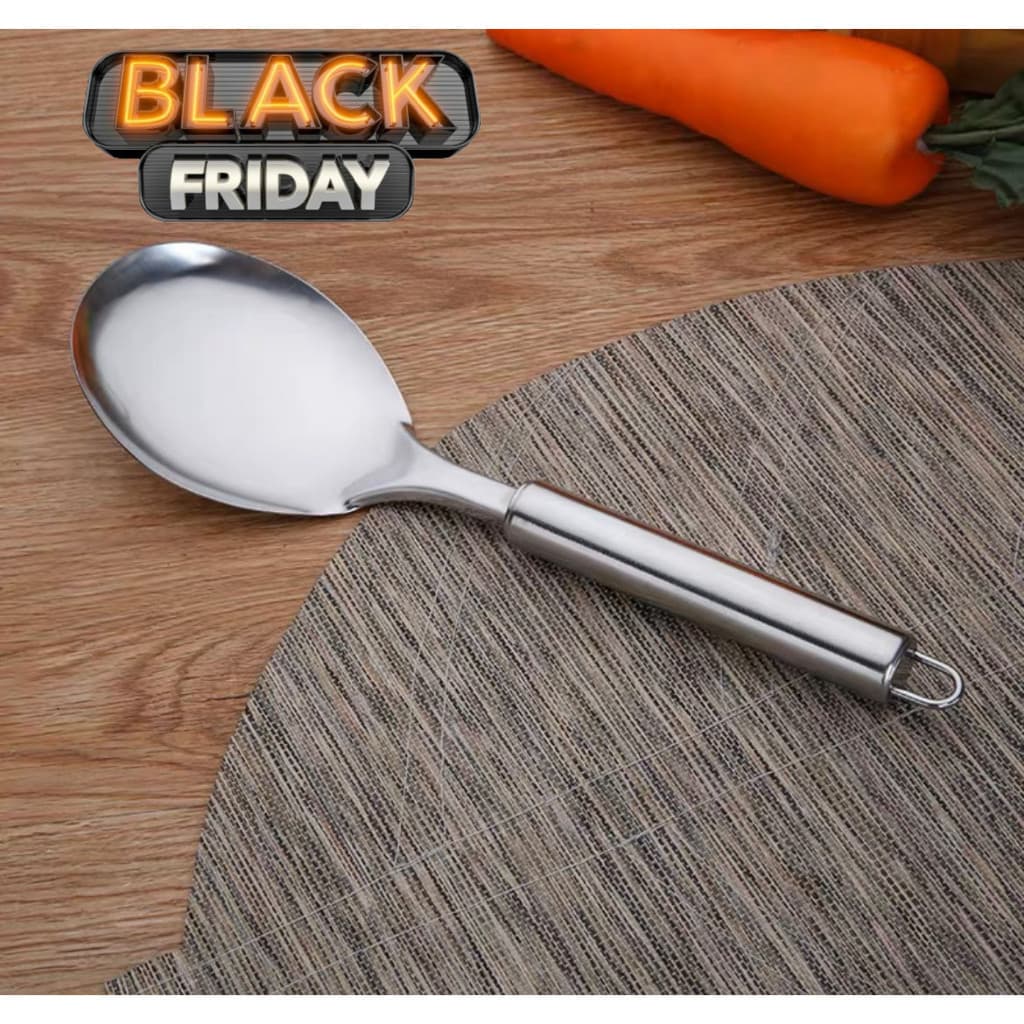 Colher Concha de Arroz  Aço Inox 27cm Multiuso Grande Reforçada para Cozinhar e Servir