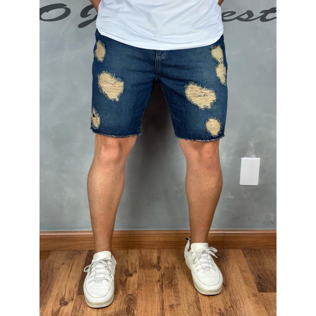 Bermuda Jeans Masculina 100% Algodão