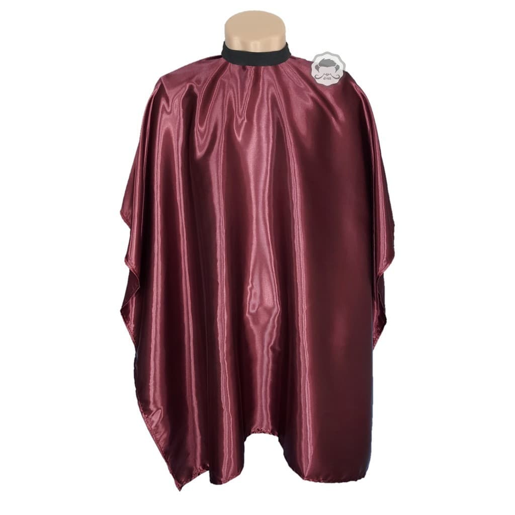 Capa de Corte Vinho com Zíper para Cabeleireiros e Barbeiros