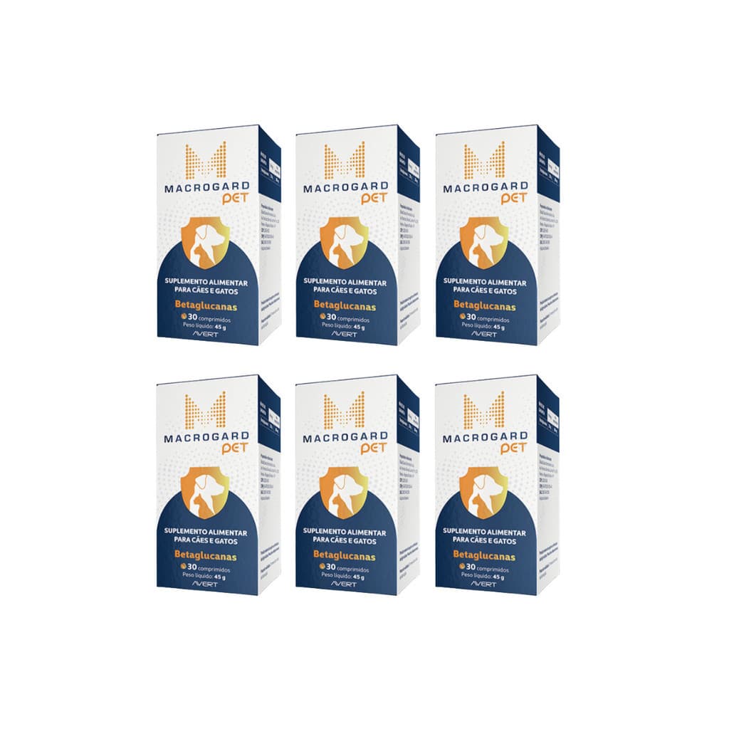 06 Macrogard Pet Suplemento para Cães Gatos 30 comprimidos