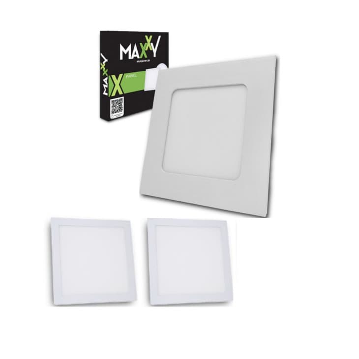 Kit com 3 Paineis Embutir LED Quadrado 6W  Frio alumínio iluminação residencial comercial