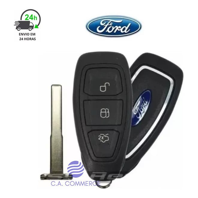 Chave Carcaça Ford Novo Presença 3 Botões - Focus/ Ecosport