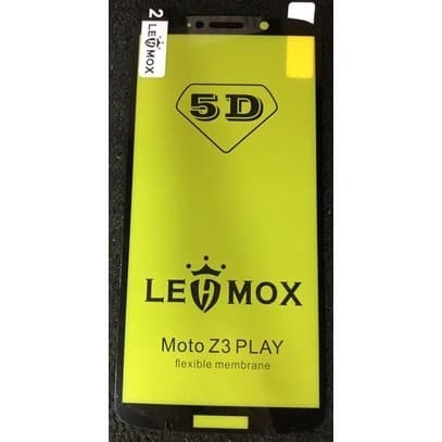 Película De Gel 5d NANO Moto Z3 Play COM BORDA : Preto
