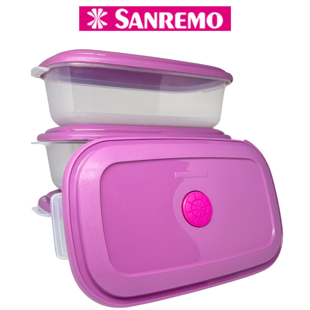Conjunto 3 Potes Pástico Retangulares Organizador de Alimentos Resistentes 1,1L Sanremo