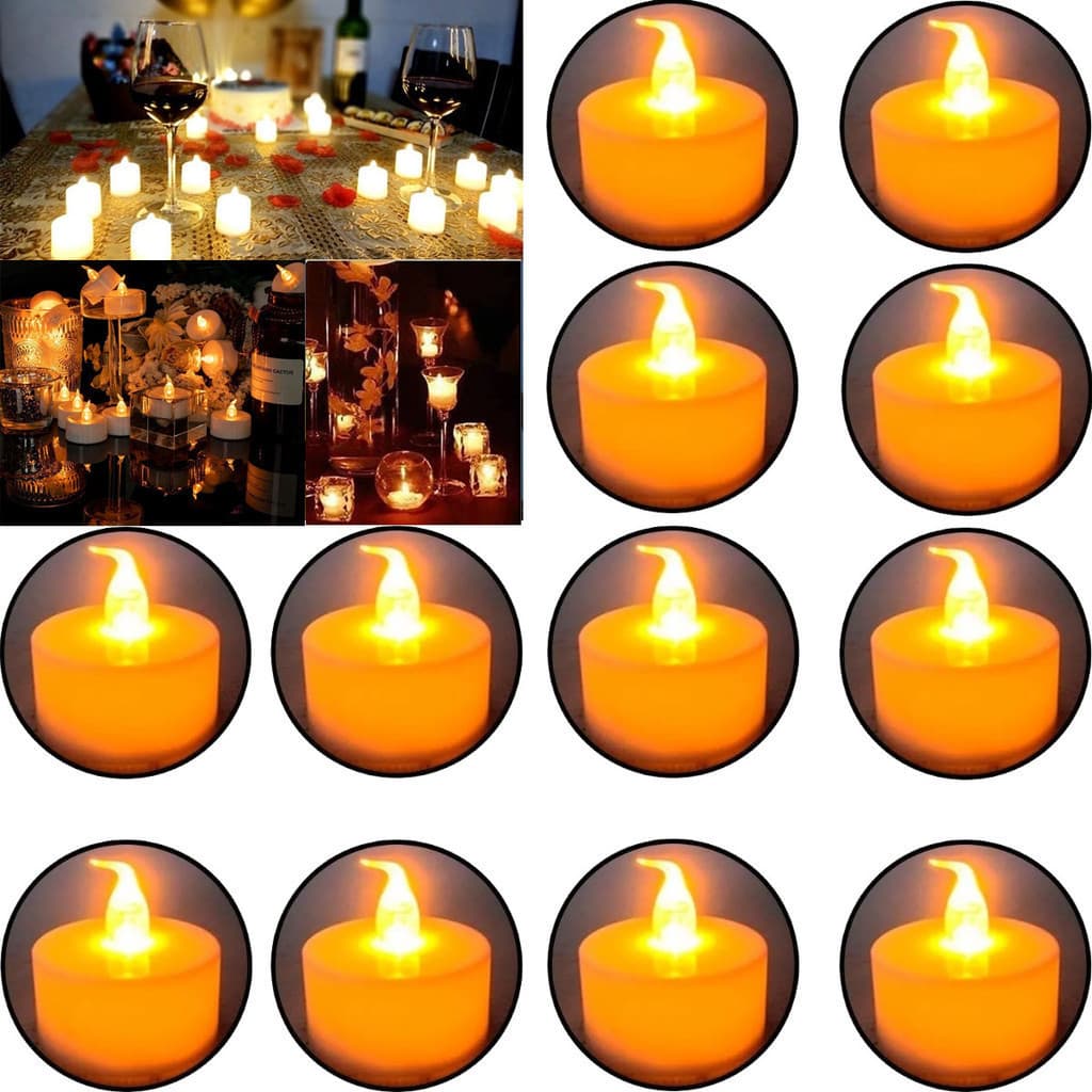 Kit com 10 Velas Eletrônicas Decorativas LED Amarelas + 30 Baterias