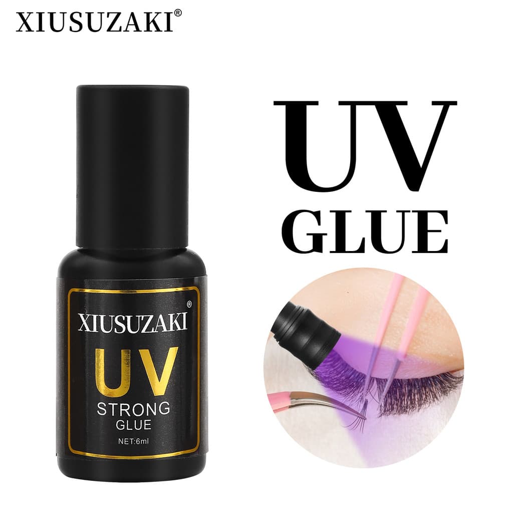 XIUSUZAKI Cola UV Para Cílios 6ml Extensões De 1s  Transparente Adesivo Ferramentas De Maquiagem