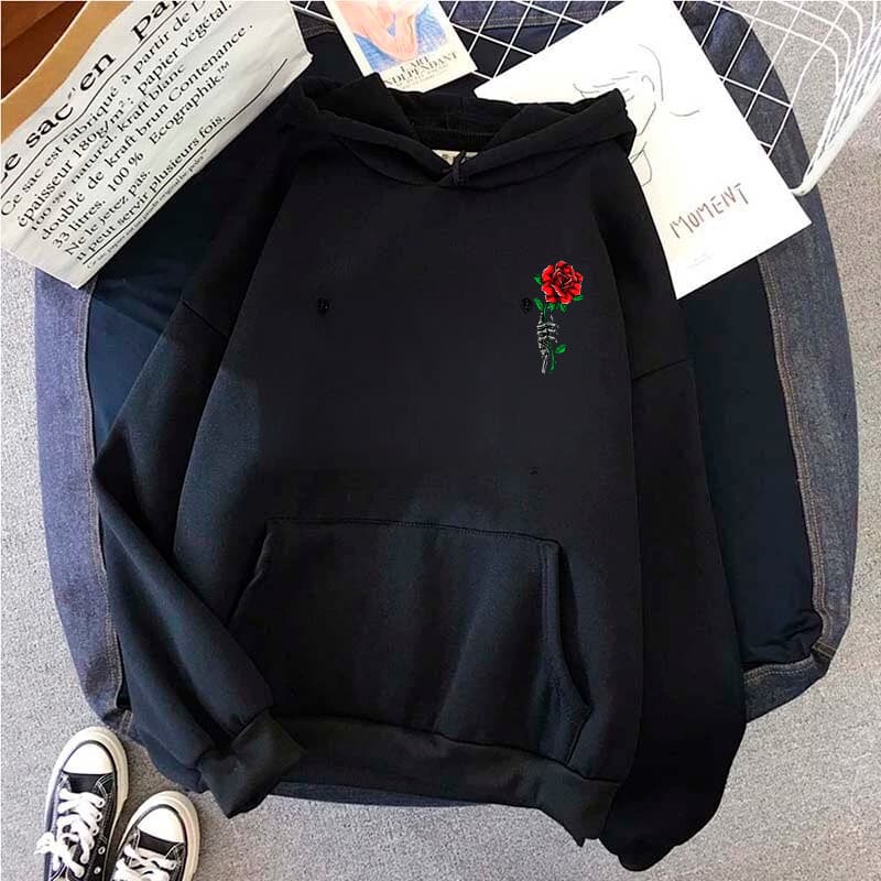 Moletom Feminino Canguru Com Capuz Casaco Estampado Blusa de Frio