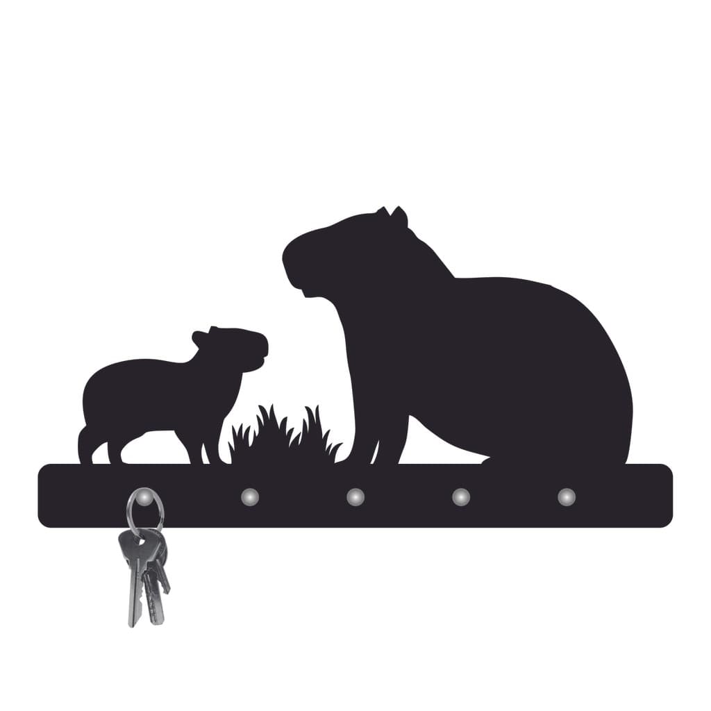 Porta Chaves de Parede Decorativo em MDF Capivara / 3mm