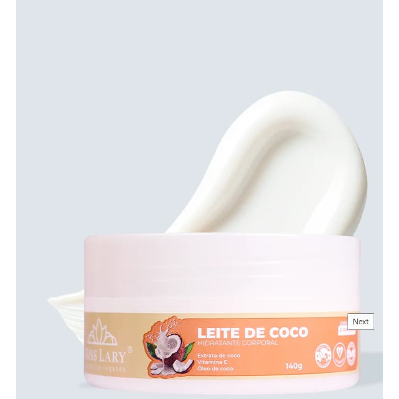 Hidratante Corpo e Rosto Leite de Coco - Miss Lary