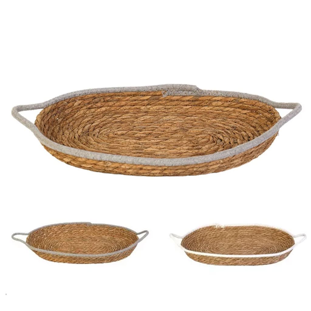 Cesto Multiuso De Fibra Natural Algodão Com Alça Decoração 46x27cm