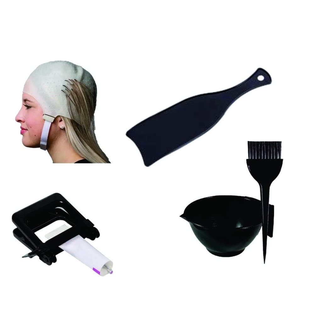 Plaquete + Touca + Espremedor de tinta + Cumbuca P/ Mechas Luzes  kit