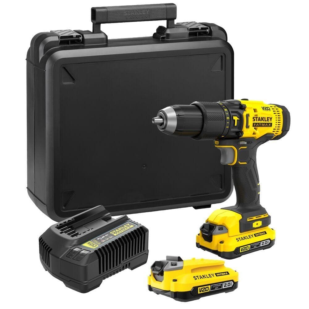 Parafusadeira e Furadeira de Impacto STANLEY SCD711D2K 13mm Com 2 Baterias, Carregador e Maleta 110V