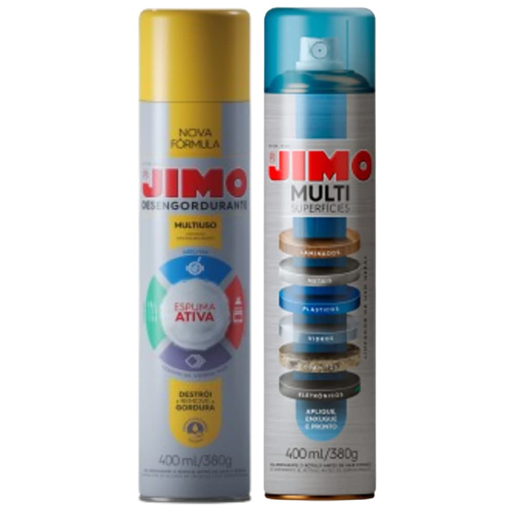 Kit Jimo Desengordurante E Multisuperfícies Limpeza Profissional Sem Manchas