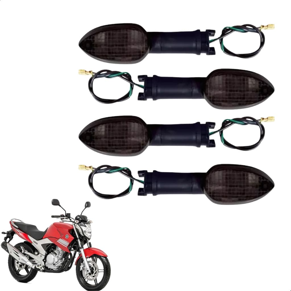 Jogo de Pisca Seta Para Yamaha Fazer 250 2011 2014 Com Lente Fume 4 Unidades