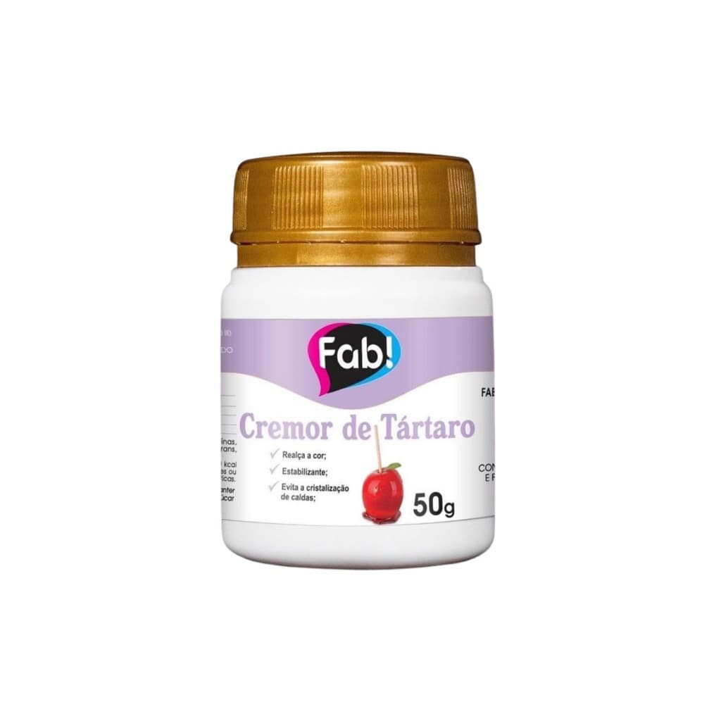 FAB Cremor de Tártaro 50g Estabilizante para Merengues, Suspiros e Confeitaria