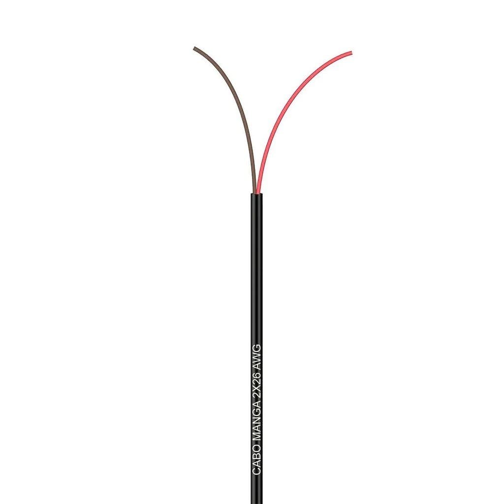 Cabo Manga 2x26 Awg - Sem Blindagem Preto - 4 Metros