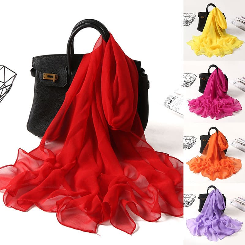 Moda Cachecóis Simples Sólidos Cor Long Shawl Scarf Elegante Mulher Proteção Solar Shawls
