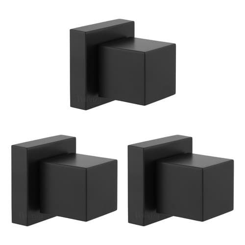 Kit 3 Acabamentos Quadrados P/ Registro Padrão Deca Preto Fosco