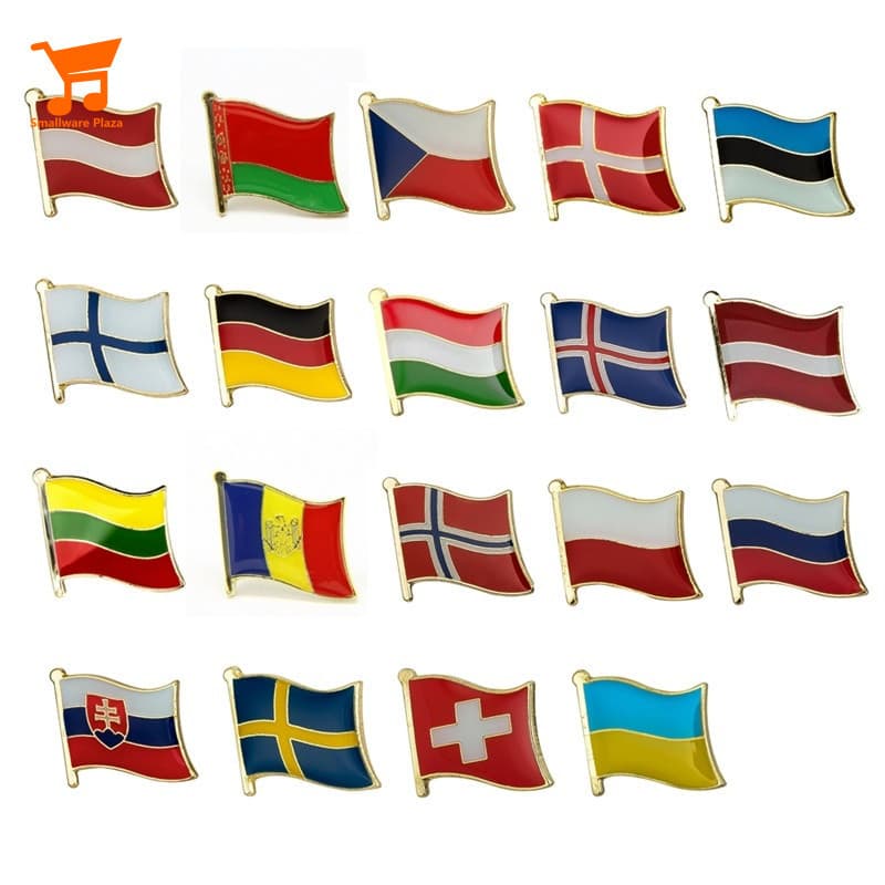 Emblema De Alfinete De Lapela Da Bandeira Do País Nacional Europa De Alta Qualidade * * Todos Os Contriedades Mundo