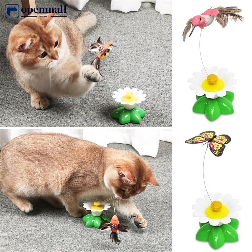 openmall Brinquedos Automáticos Rotativos De Gato Brinquedo Colorido Borboleta Pássaro Em Forma De Animal De Estimação Plástico Engraçado Cão Interativo De Treinamento P2Z6